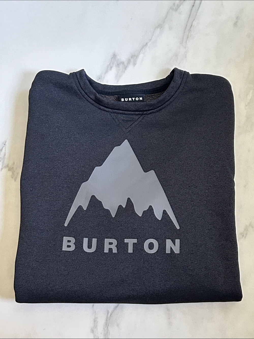 Burton Men's Charcoal Crewneck with Mountain Logo